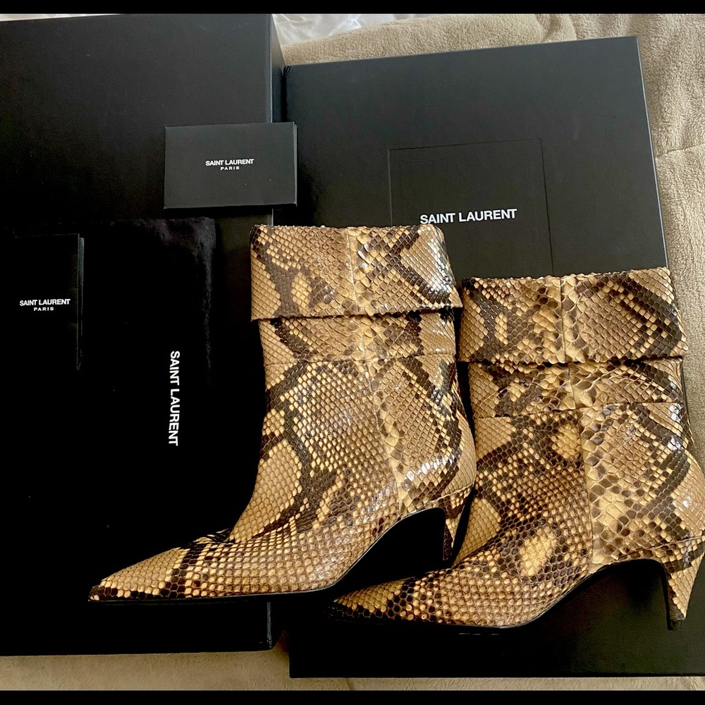 YSL PYTHON BRAND NEW BOOTIES‼️EXOTIC SHOES